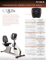 True Fitness Commercial Series Exercise Bikes CS8.0R Specifications preview
