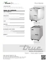 True Manufacturing Company TMW-36F-FT-SD Installation Manual preview