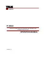 Preview for 1 page of True P-SOLO Operation Manual