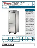 Preview for 1 page of True TA1DT-2HS Specifications