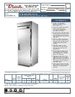 Preview for 1 page of True TA1HRI89-1S Specifications