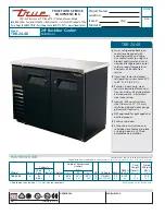 Preview for 1 page of True TBB-24-48 Specifications