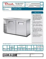 True TBB-24-60-S Specifications preview