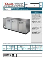 Preview for 1 page of True TBB-4PT-S Specifications