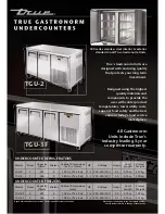 Preview for 2 page of True TGU-2F Brochure & Specs