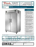 Preview for 1 page of True TR2DT-2S Specifications