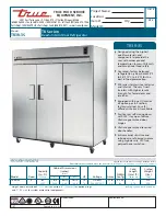 Preview for 1 page of True TR3R-3S Specifications