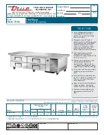 Preview for 1 page of True TRCB-79-86 Specification Sheet