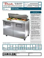 True TSSU-48-12 Specification Sheet preview