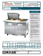 Preview for 1 page of True TSSU-48-12M-B Specification Sheet