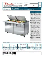 Preview for 1 page of True TSSU-60-24M-B-DS-ST Specification Sheet