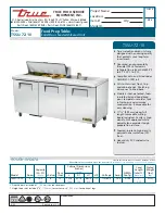 Preview for 1 page of True TSSU-72-10 Specification Sheet