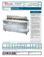 Preview for 1 page of True TSSU-72-18 Specification Sheet