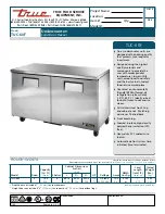 True TUC-60F Specifications preview