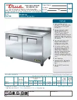 Preview for 1 page of True TWT-48 Specifications