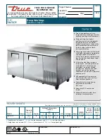 Preview for 1 page of True TWT-67F Specifications