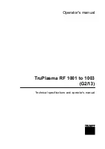 Trumpf TruPlasma RF 1001 Operator'S Manual предпросмотр