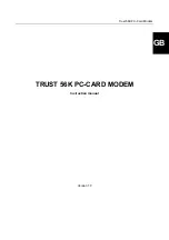 Trust 56K PC-CARD MODEM Instruction Manual preview