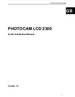 Preview for 1 page of Trust PHOTOCAM LCD 2300 Quick Installation Manual