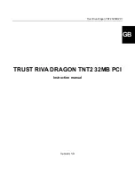 Trust RIVA DRAGON TNT2 32MB PCI Instruction Manual preview