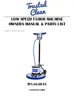 Trusted Clean TPL-SS20-TC Owner'S Manual & Parts List preview
