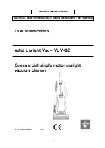 Truvox Valet Upright Vac VUV-QD Original Instructions Manual preview