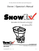 Trynex SnowEx Accu Pro SP-100 Owner'S And Operator'S Manual preview