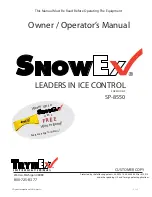 Preview for 1 page of Trynex SnowEx SP-8550 Owner'S/Operator'S Manual