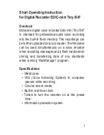 Preview for 1 page of TS-market Edic-mini Tiny B47 Operating Instructions Manual