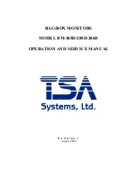 Предварительный просмотр 1 страницы TSA Systems BM-185D Operation And Service Manual