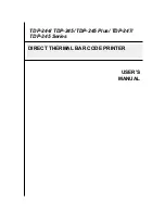 Предварительный просмотр 1 страницы TSC TDP 245-Plus User Manual