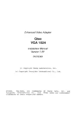 Preview for 3 page of Tseng Qtec VGA 1024 Installation Manual