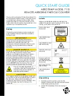 TSI Instruments AEROTRAK 7110 Quick Start Manual preview