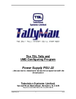 Предварительный просмотр 1 страницы TSL Tally Man PSU-22 Manual