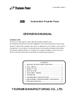 Preview for 1 page of Tsurumi Pump AB Series Operation Manual