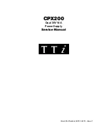 Preview for 1 page of TTI CPX200 Service Manual