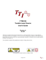 Предварительный просмотр 1 страницы TTI FTE-6100-DWDM User Manual