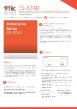 Preview for 1 page of TTK FG-STAD Installation Notice