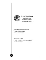 Предварительный просмотр 1 страницы Tube Technology FUSION CD64 User Manual