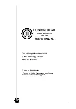 Tube Technology Fusion HB70 User Manual предпросмотр