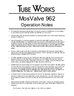 Tube Works MosValve 962 Operation Notes preview