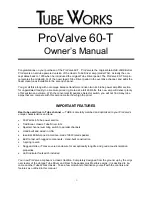 Preview for 1 page of Tube Works ProValve 60-T Owner'S Manual