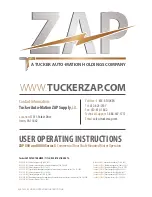 Preview for 1 page of Tucker ZAP 8800 User Operating Instructions Manual