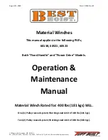 Preview for 1 page of Tuff-Built Best Hoist 60138 Operation & Maintenance Manual