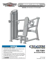 Preview for 1 page of TuffStuff CalGym CG-7501 Owner'S Manual