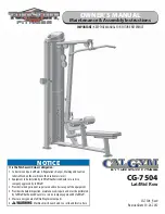 Preview for 1 page of TuffStuff CalGym CG-7504 Owner'S Manual