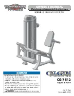TuffStuff Calgym CG-7512 Owner'S Manual preview