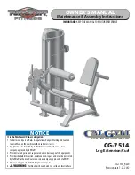 Preview for 1 page of TuffStuff CALGYM CG-7514 Owner'S Manual