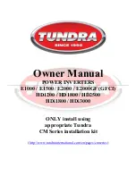 Предварительный просмотр 1 страницы Tundra E-1000 Owner'S Manual