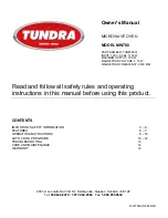 Предварительный просмотр 1 страницы Tundra MW700 Owner'S Manual